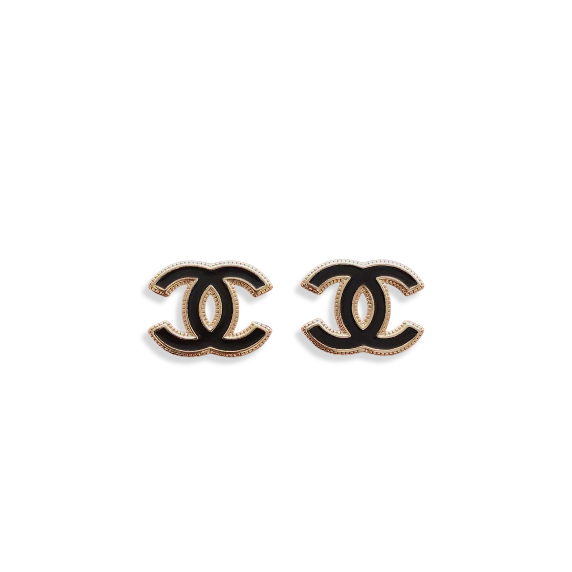 CHANEL BLACK METAL EARRINGS